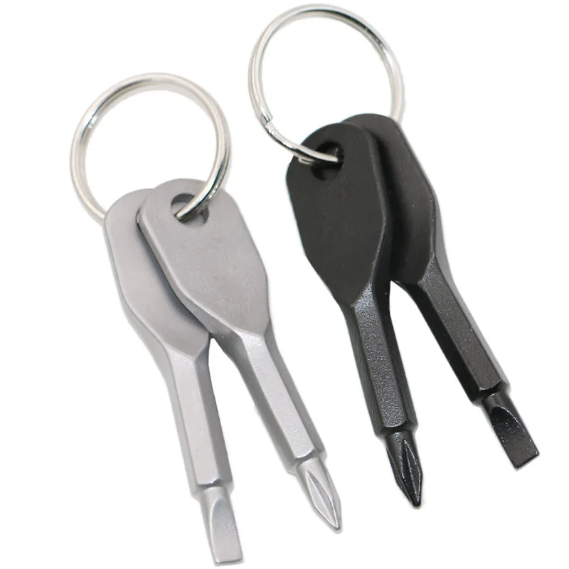 

Precision cast steel portable multi-function key chain with screwdriver outdoor scewdriver bit key type scewdriver