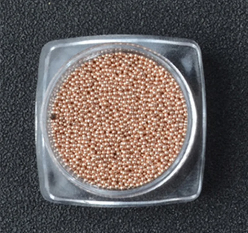 Rose Gold 0.8mm 1 коробка розовое золото "икра" для ногтей Дизайн ногтей мини шар бусины Стразы для ногтей микро горный хрусталь кристалл 3d-украшения для ногтей - Цвет: Rose Gold 0.8mm