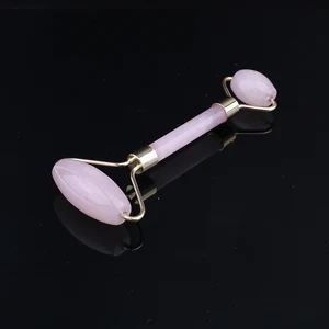 Розовый КВАРЦЕВЫЙ ролик для похудения, массажер для лица, подтягивающий инструмент, натуральный нефрит, ролик для массажа лица, камень для массажа кожи, набор для ухода за кожей