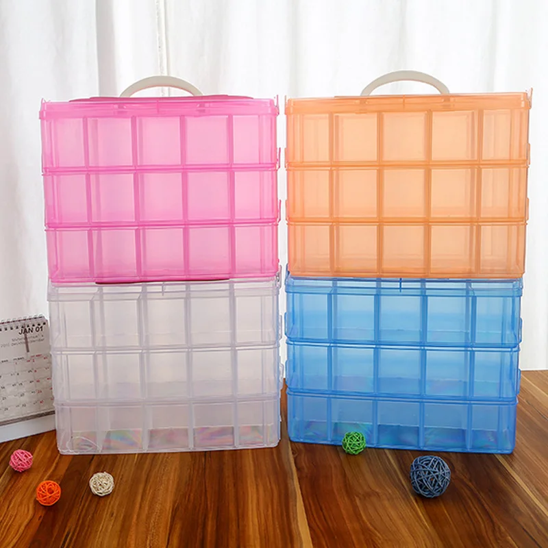 1 шт. трехуровневая регулируемая пластиковая коробка для хранения|toy organizer|makeup