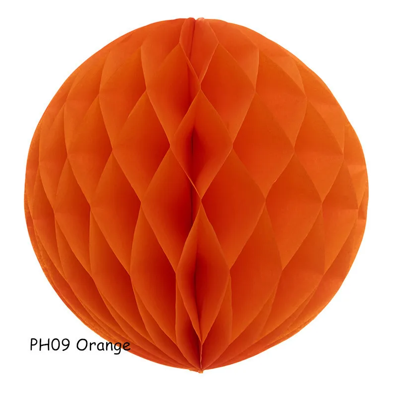 PH09 Orange 10/15/20/25/30 см декоративные круглые бумажные салфетки соты шарики фонарики для Свадьбы Decoraions День рождения Baby Shower поставки - Цвет: PH09 Orange