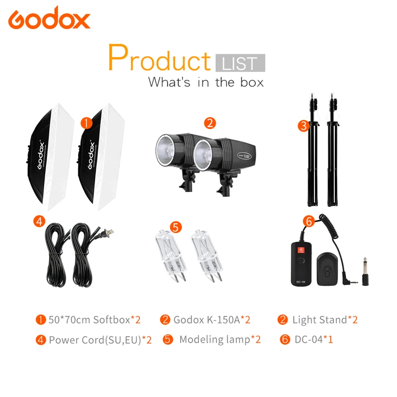 Godox K150A 300Ws 300 Вт 2*150 Ws вспышка для студийной фото освещение фотосъемки в студии с