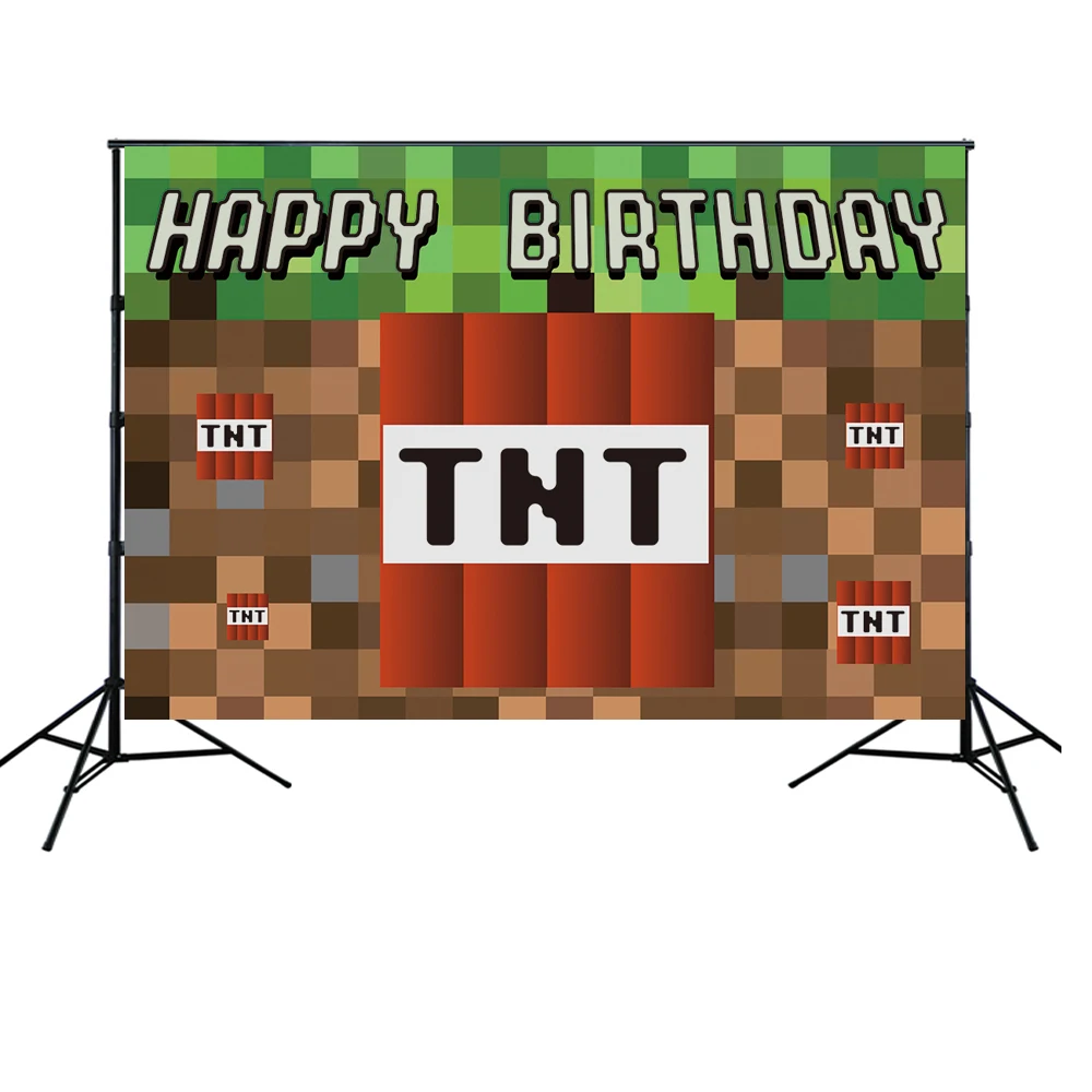 HUAYI Ретро видеоигра на день рождения фон для мальчика боевой геймер TNT ткань