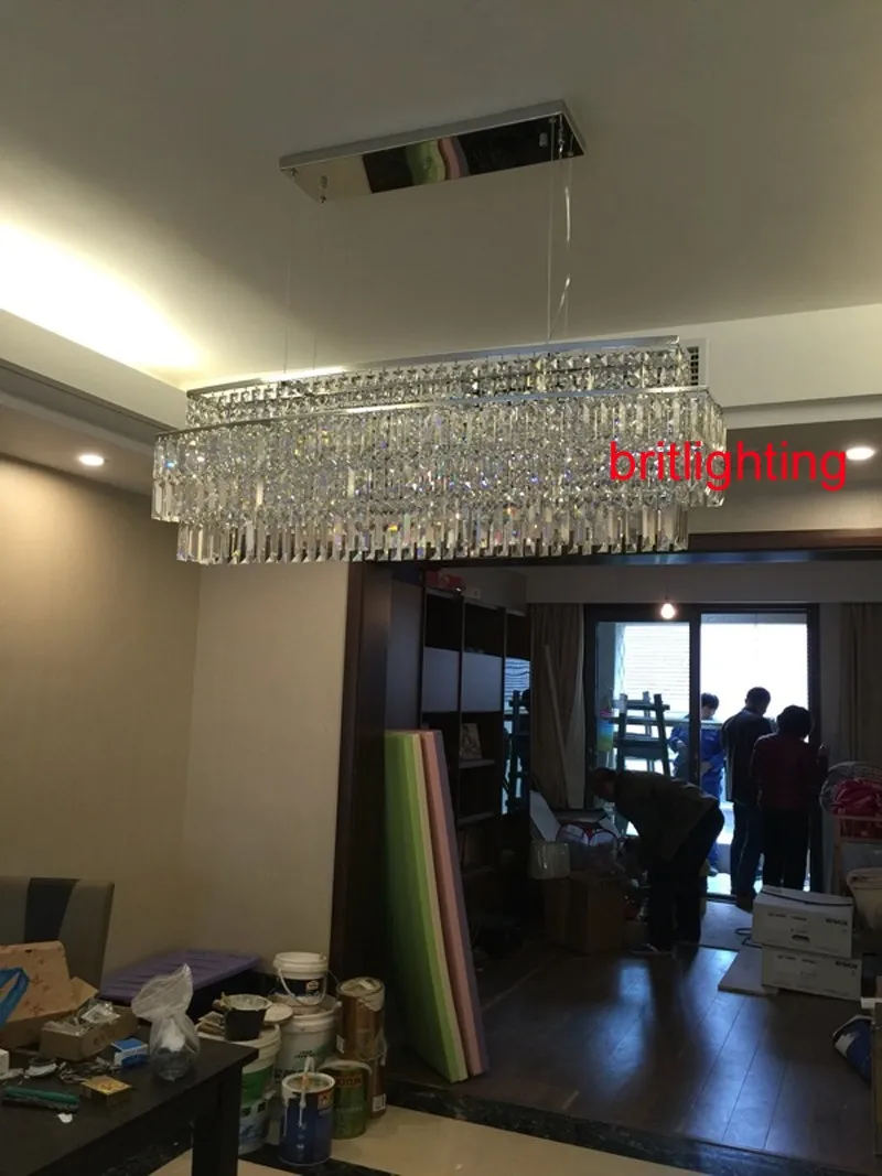

Crystal engineering lamp rectangle crystal lamp pendant light sales department model room pendant lamps hotel lobby mall lights