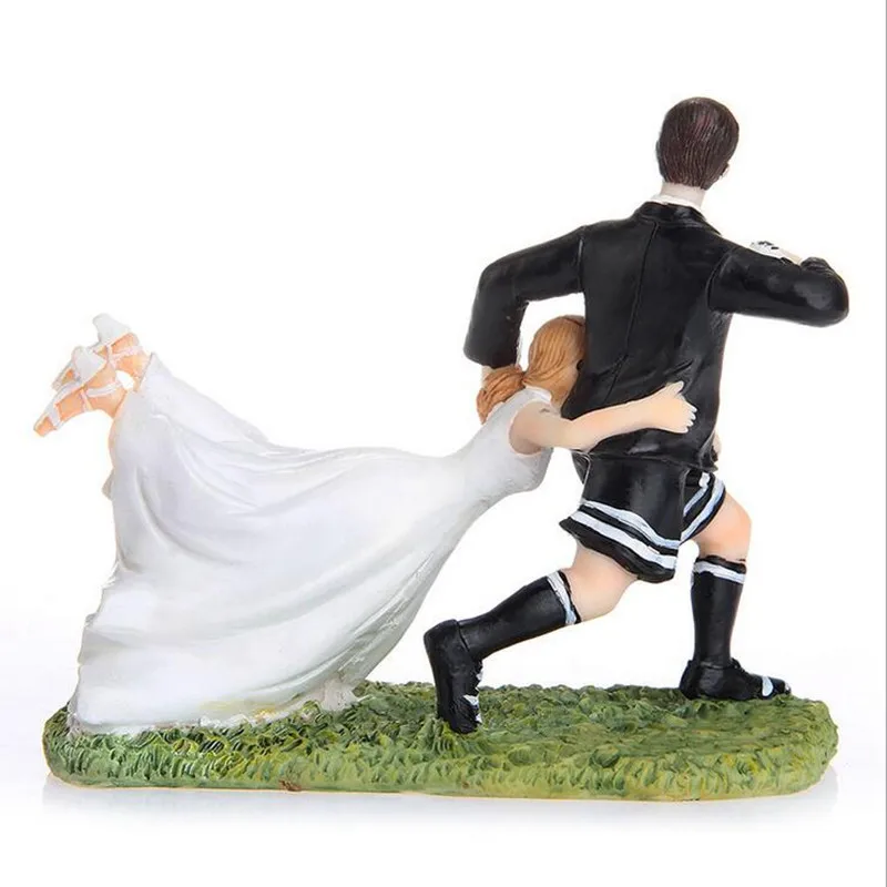 Любовный матч футбольные/регби свадебные топперы для торта фигурки пар невесты и