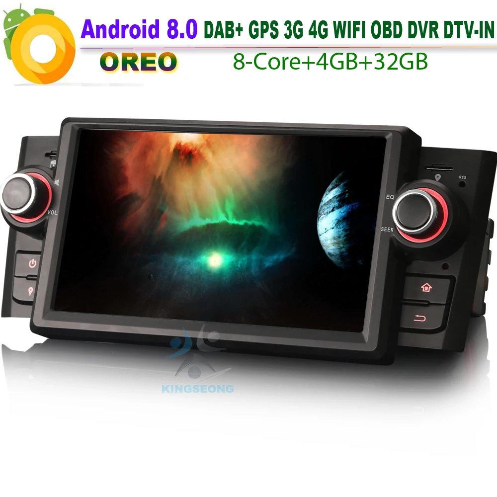 Автомагнитола с восьмиядерным процессором Android 8 0 Wi Fi 4G BT SD RDS GPS Canbus OBD для FIAT Linea