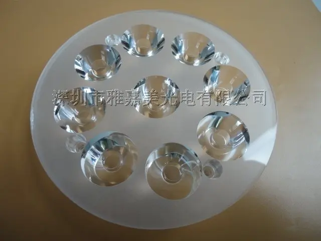

high-power LED lens diameter 100MM 20degrees 9 in 1 Lens ,LED Piece lens