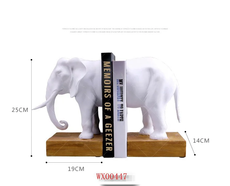 Home Decoration Accessories Bookend Resin Animal Elephant Figurines Model Miniature Creativity Handwork Classic | Дом и сад