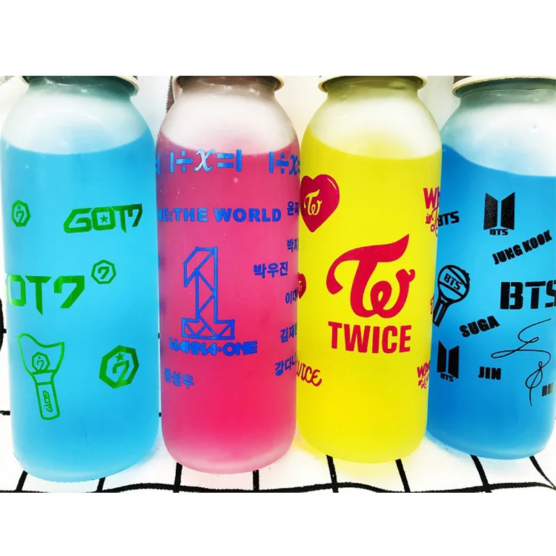 2018 Новый Kpop BTS BT21 GOT7 дважды бутылок модные летние Пластик бутылки свежесть письмо