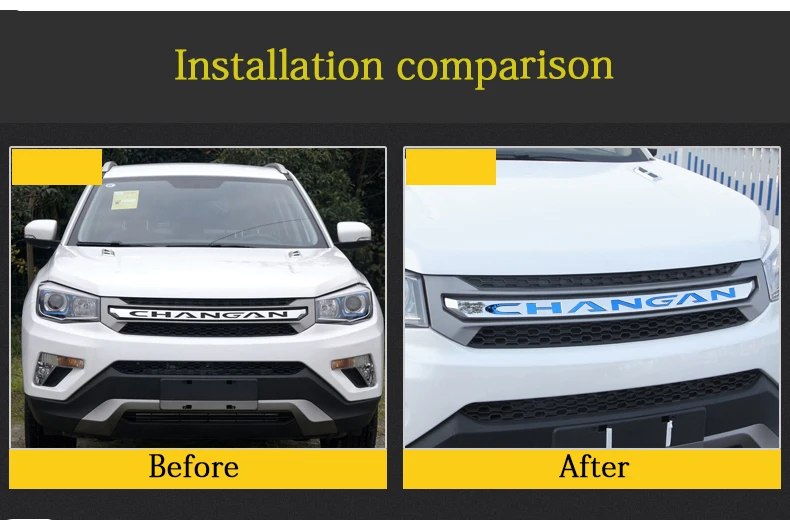 Автомобильные аксессуары для Changan CS75, автомобильная решетка, передний логотип, буква, наклейка из нержавеющей стали, Стайлинг, модифицированные декоративные наклейки