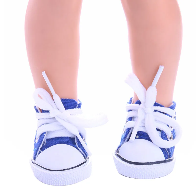 Новое поступление синие кружевные парусиновые туфли для 14 5 &quotwellie wishers doll (только