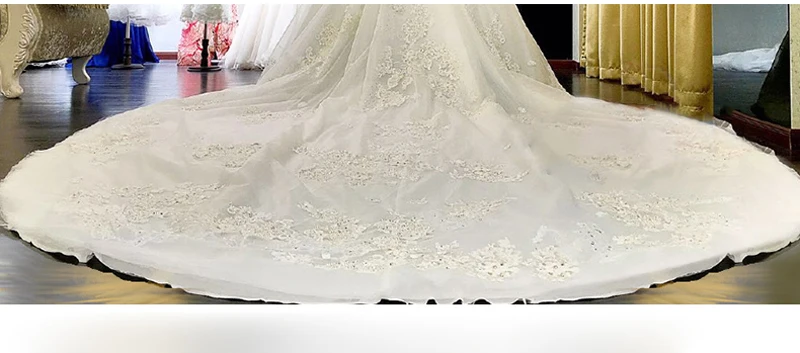 Романтический торжественные платья Длинные свадебные спинки Аппликация 2017