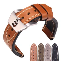 thick genuine leather watch band strap 20mm 22mm black brown green women men watchbands belt watches accessories for panerai