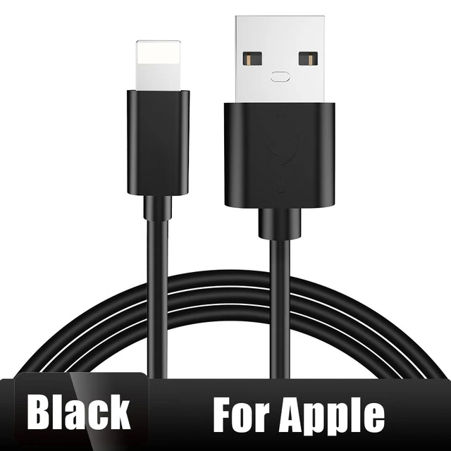 IOS Black ROCK USB кабель для iPhone X, 8, 7, 6, быстрое зарядное устройство, Micro USB кабель для samsung, Xiaomi, usb type-c, кабели для мобильных телефонов - Цвет: IOS Black