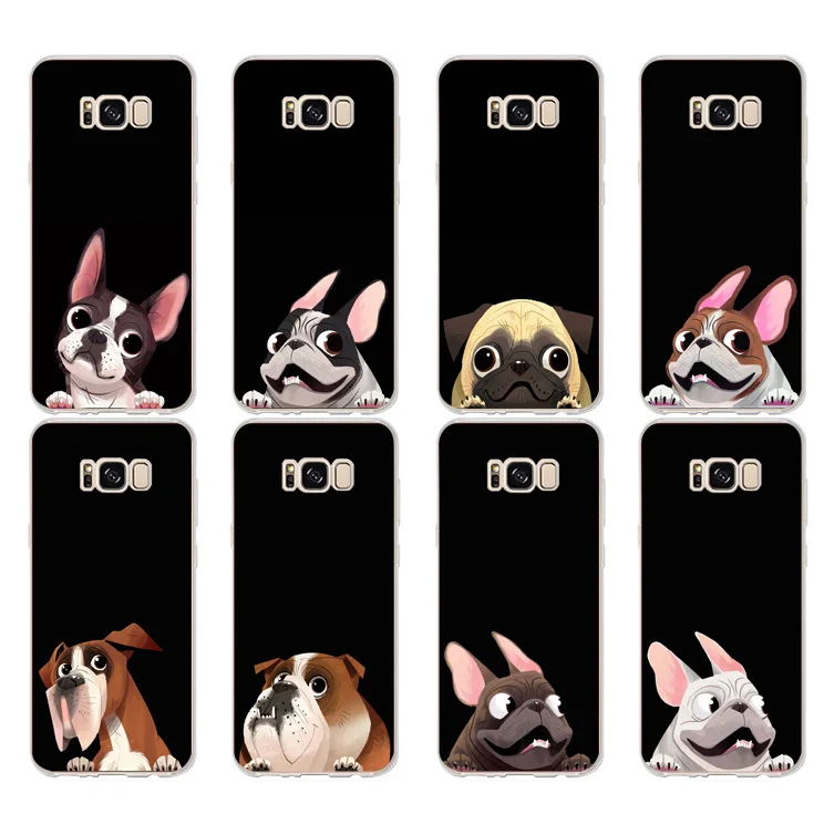 DREAMFOX K055 cute dog Soft TPU Silicone Case Cover For Samsung Galaxy Note S 6 7 8 9 Edge Plus Grand Prime |