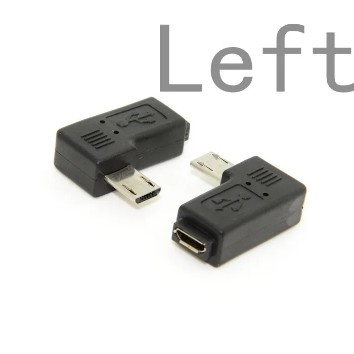 9 мм Длинный разъем 90 градусов левый и правый угловой Micro USB 2,0 5Pin штекер к женскому удлинительному адаптеру 1 шт./лот