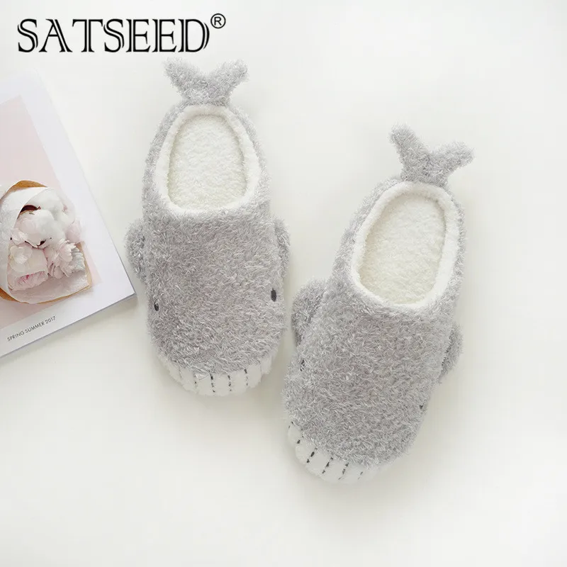 2018 осень и зима мягкие клыки маленький кит мягкая подошва Нескользящие домашние