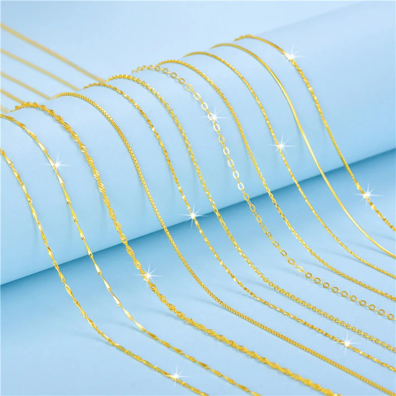 100% Genuine 925 Sterling Silver Necklace Classic Basic Chains Lobster Clasp Fine Jewelry | Украшения и аксессуары