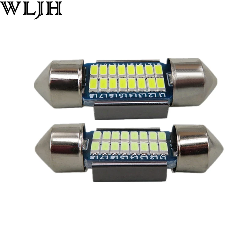 WLJH 2шт CANbus 31 мм светодиодный светильник 3014 SMD 12 В Внутреннее освещение багажник