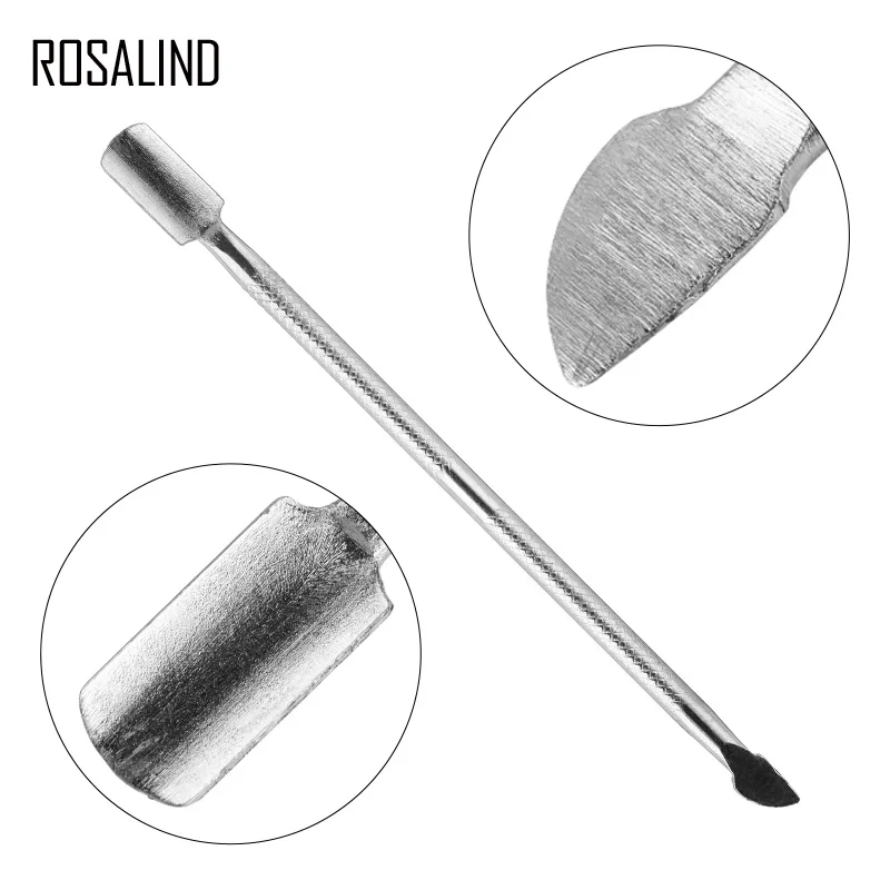 ROSALIND 1 шт. инструменты для дизайна ногтей из нержавеющей стали кутикулы толкатель
