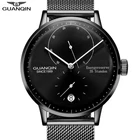 Часы-скелетоны GUANQIN мужские, модные простые автоматические механические брендовые, с календарем и сапфировым стеклом, с энергетическим дисплеем