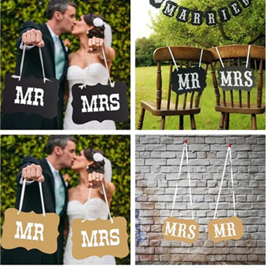 2 шт./компл. сделай сам гирлянда на стул с надписями Mr & Mrs свадебные баннеры