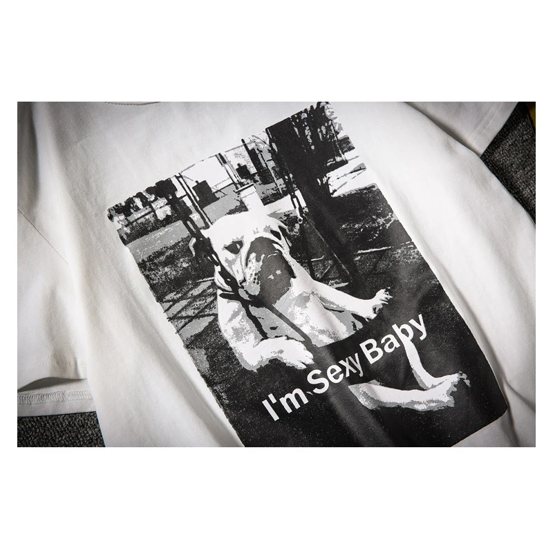 Men's short sleeve funny t shirts men animal dog sexy baby printed 5xl streetwear summer casual tshirts clothes Asian size TS89 | Мужская