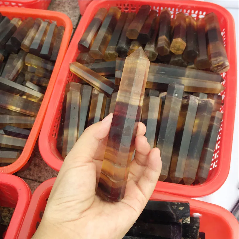 1 кг естественная точка флюорита палочка Желтый флюорит обелиск Кристалл