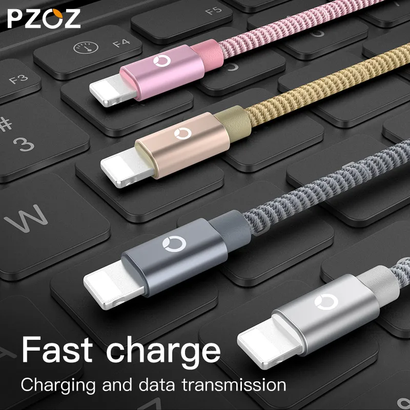 PZOZ для iPhone 11 12 13 Pro X Xr Xs Max XR 8 Plus 5 SE кабель iPad 2021 Зарядное устройство usb 2.4A Быстрая