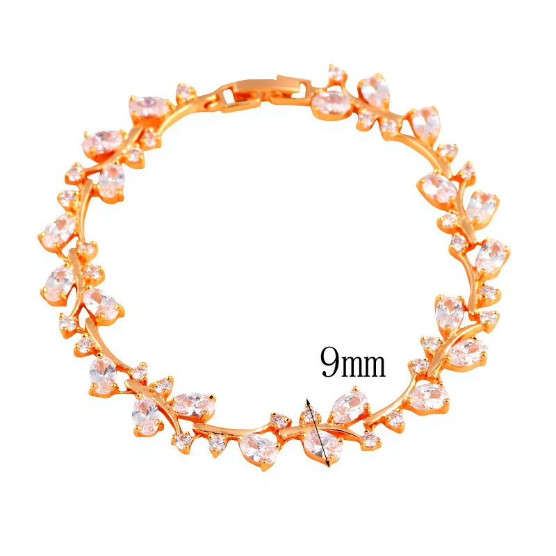 Новый Бренд Дизайнерский Браслет Желтого Золотого Цвета с Кристаллами Разных Цветов, Здоровые, Без Никеля и Свинца, Модные Украшения TB1008A.