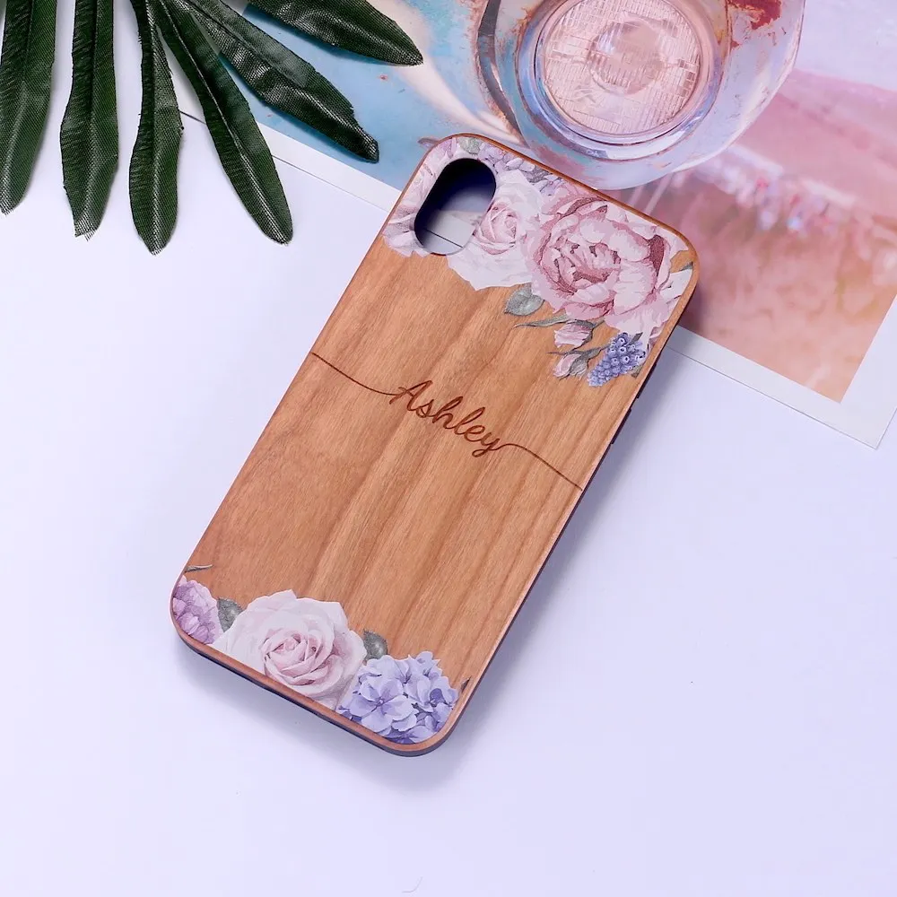 Floral 2 Индивидуальный винтажный Вишневый Дерево Цветочный ваше имя телефон Мягкий Бампер для iPhone 11 Pro Max XS Max XR X 7Plus 8Plus 7 8 - Цвет: Floral 2