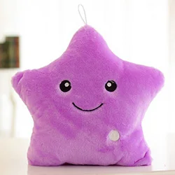 Purple star 10 видов светящаяся сердце/звезда форма плюшевая подушка размер М висячая ночь дети компаньон светящаяся игрушка набивная декоративная подушка - Цвет: Purple star