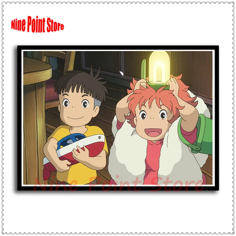 Ponyo на скале Хаяо Миядзаки бумага с покрытием классический мультфильм фильм плакат домашний Декор без рамки