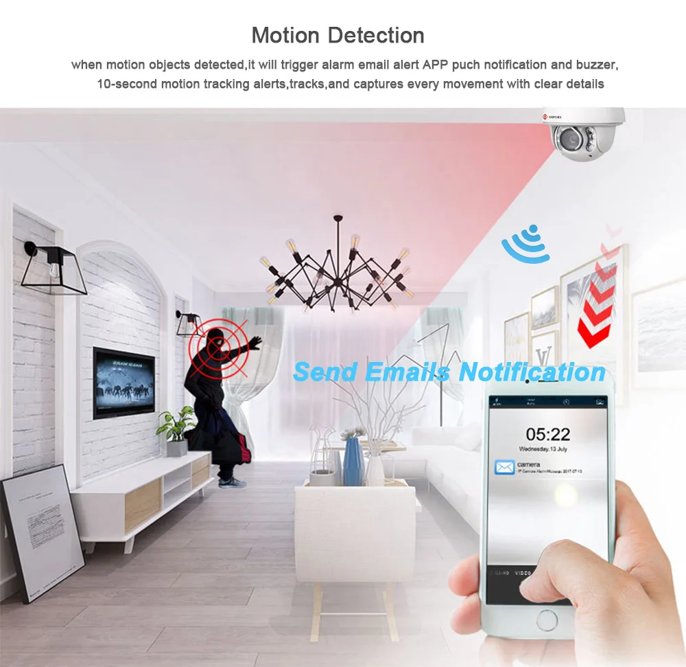 IMPORX HD 1080P 2MP PTZ IP Camera Wireless 30X Zoom IR Auto Tracking Onvif Network CCTV Security Support POE | Безопасность и