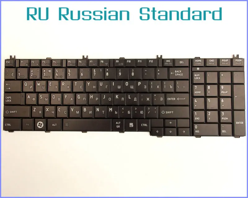 Русская версия RU Клавиатура для ноутбука Toshiba Satellite C675 C675D S7200 L775D S7223 L775DS7223