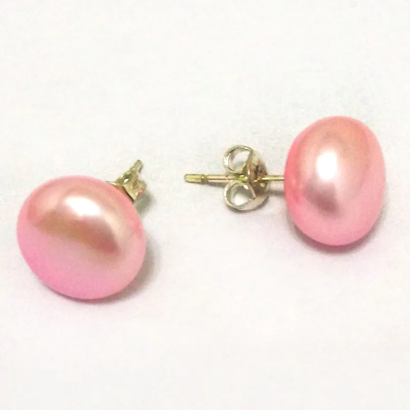 Серьги гвоздики из серебра 925 пробы с натуральным пресноводным жемчугом 11 12 мм|new