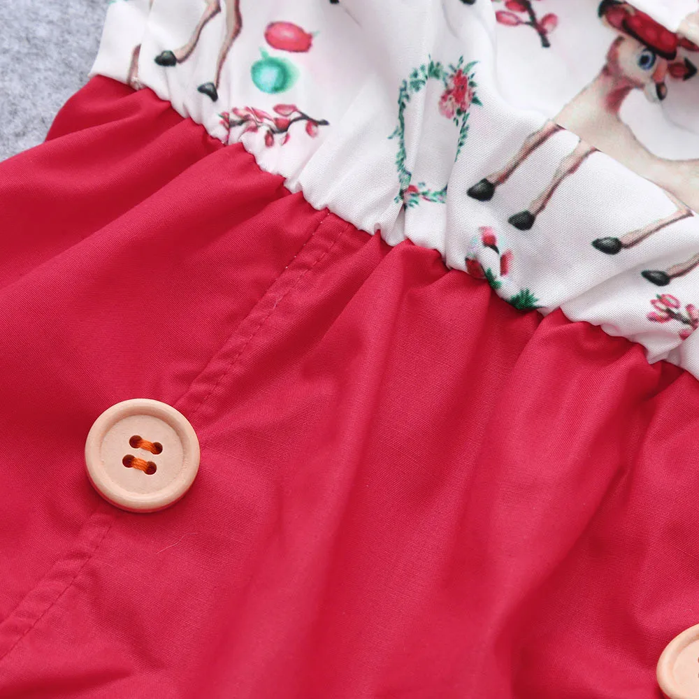 Одежда для маленьких девочек комбинезон с рождественским оленем повязка на