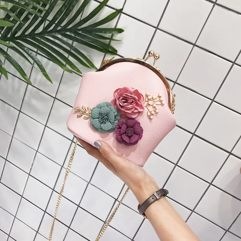 1 шт. женская сумка через плечо с цепочкой в винтажном стиле цветочным узором для