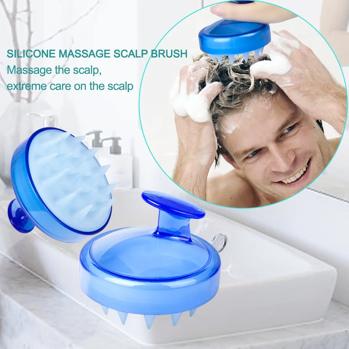 AMSIC Массажер для кожи головы шампунь волос Массажная щетка силиконовая Расческа