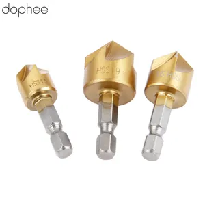 Dophee сверло с зенкером, HSS титановое сверло для снятия заусенцев 121619 мм, край 90 градусов, 5 флейт, Концевая мельница, режущие инструменты 3 шт.компл.