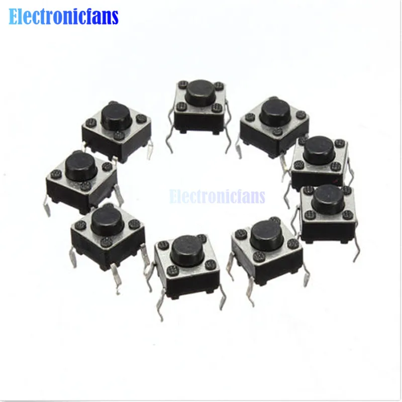 Тактовый кнопочный выключатель 100 шт. 6 х6х4 3 мм 4 контактный DIP|dip switch|dip push buttondip button