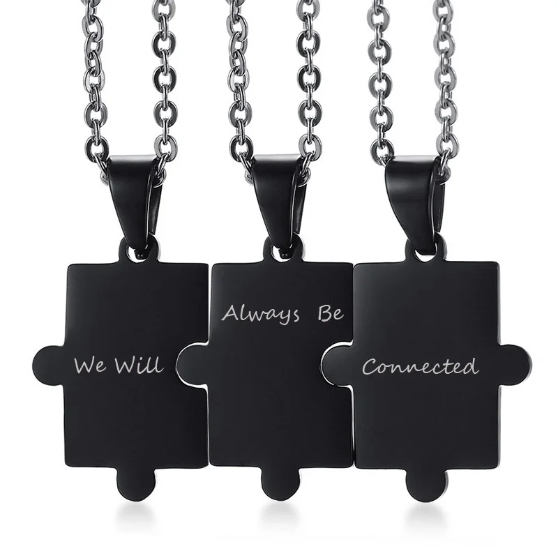 Кулон пазл из нержавеющей стали с гравировкой в подарок|Ожерелья подвеской| |