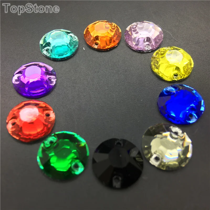 Стразы из полимера TopStone 8 мм 10 12 100 шт. круглые стразы Xilion с плоским основанием два