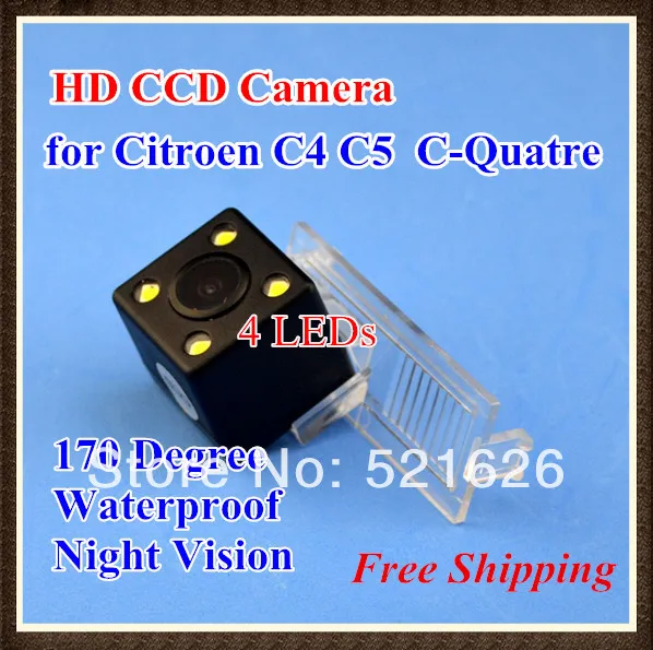 Высокое качество цвет 4 светодиода HD камера заднего вида для Citroen C4 C quatre C5 2010 2011