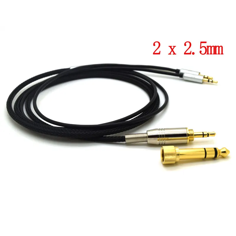 1.2cm Black 2x2.5mm Для Hifiman HE400S HE-400I HE560 он-350 HE1000 V2 замена кабеля наушников 3,5 мм Мужской 6,35 мм до 2 х 2,5 мм штекер аудио hi-fi шнур - Цвет: 1.2cm Black 2x2.5mm