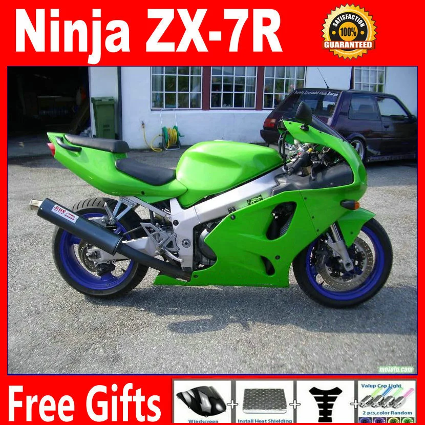 

Обтекатель для мотоцикла, зеленый обтекатель для 96 97 98 99 00 01 02 03 Kawasaki ZX-7R Обтекатели высокого качества ninja 1996-2003 ZX7R