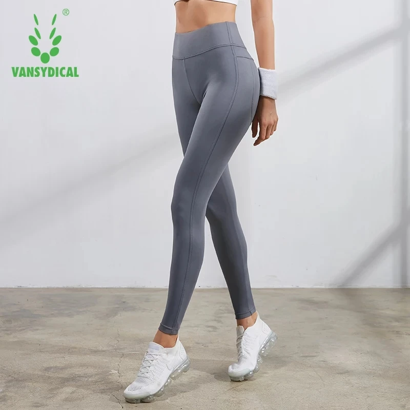 Vansydical Womens Leggings Gym Yoga Pants High Waist Sexy Hips Push Up Running Tights Super Stretchy Dance Workout Sports | Спорт и