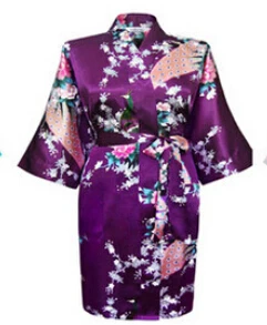 Китайский искусственный шелк моделирование Весна Лето Женский халат кимоно