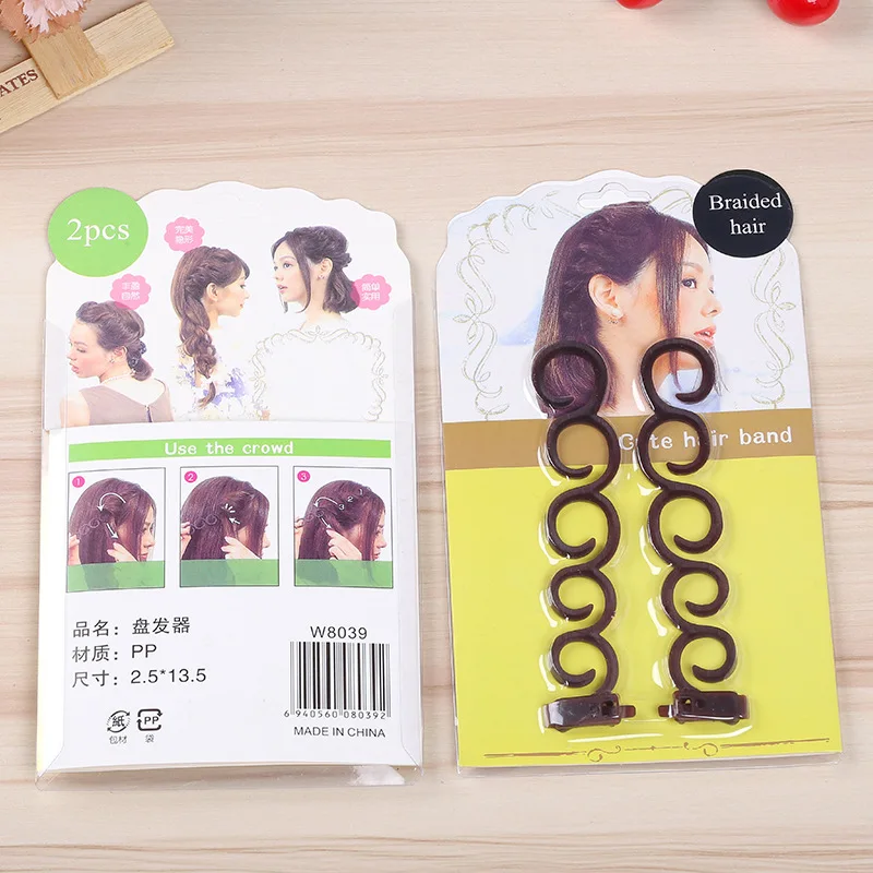 2 шт. Волшебная заколка для волос Braider Stylist Queue Twist заплетать волосы в косу оплетка DIY прическа аксессуары для укладки роликовый Эпилятор плетение L0227