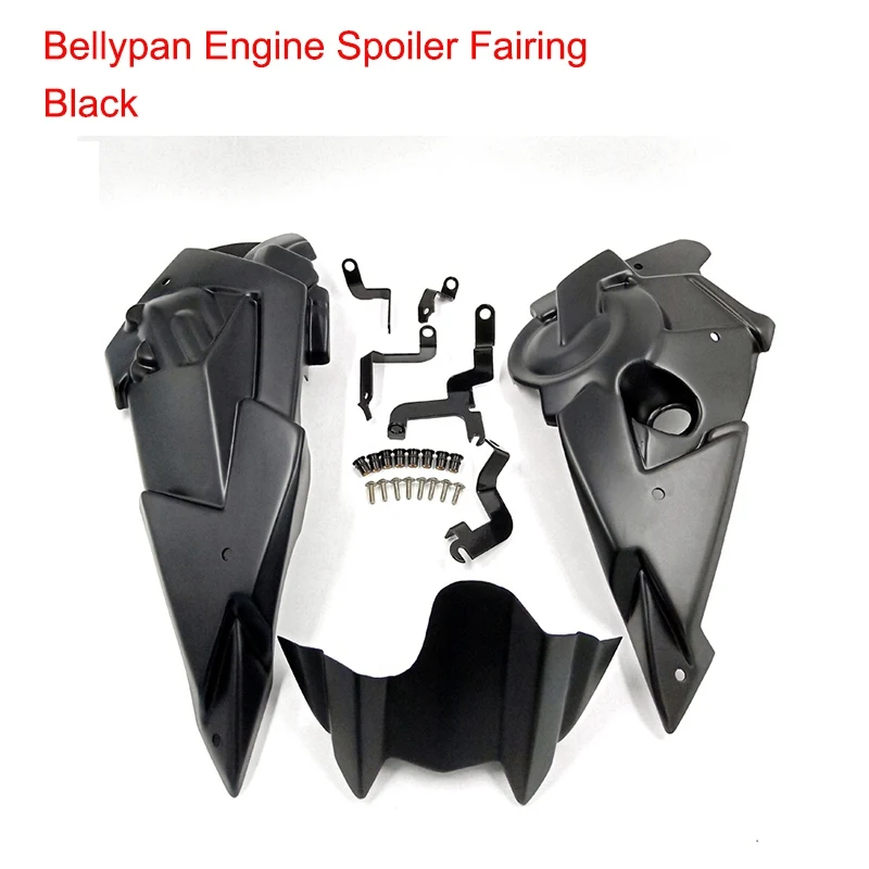 Black Fairing MT-07 FZ-07 мотоцикл нижний щиток двигателя обтекатель спойлера и монтажный комплект для Yamaha FZ-07 MT-07 FZ07 MT07 - Цвет: Black Fairing